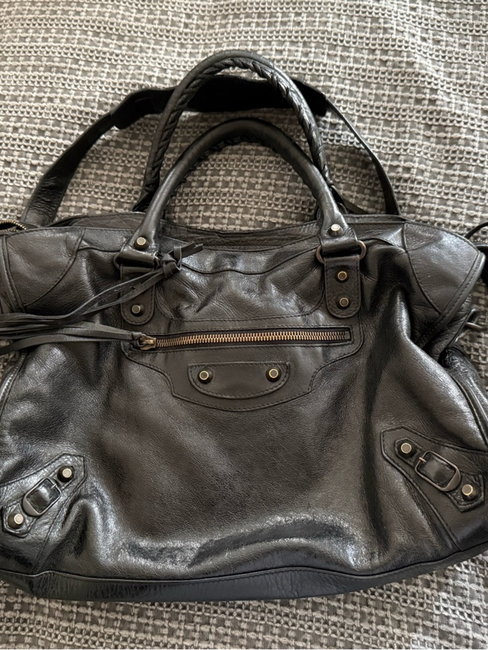 Vintage Authentic BALENCIAGA Le City Bag Black